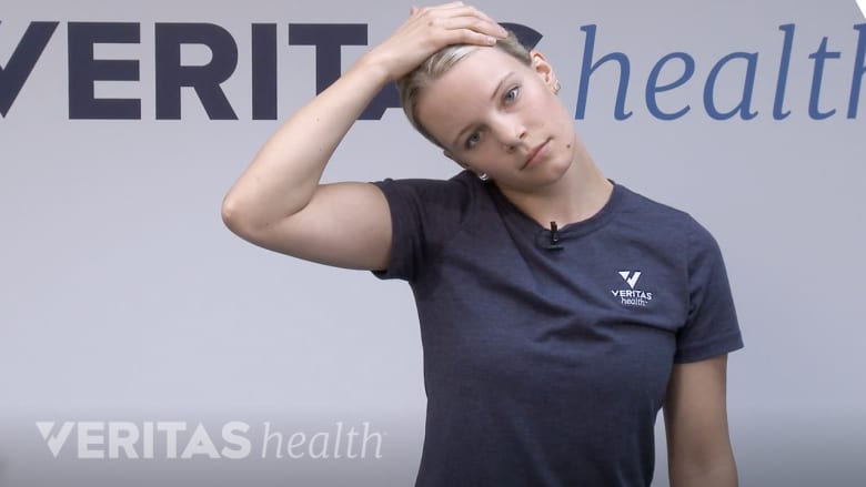 McKenzie method neck exercise side bending of the neck.