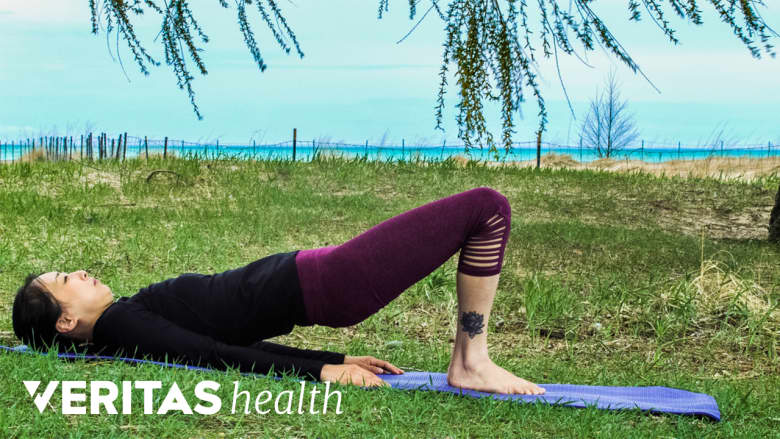 Woman doing bridging exercise