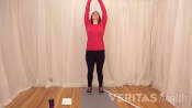 Woman doing overhead shoulder stretch