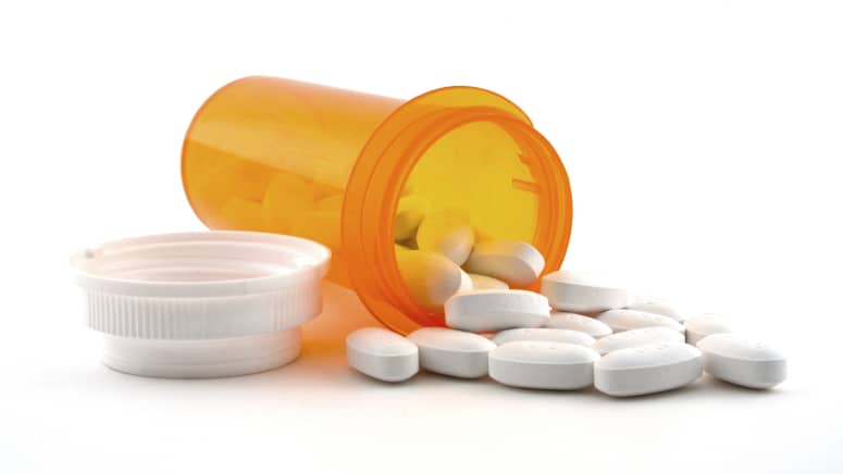 spilled bottle of prescription pills