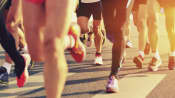 Runners on a road