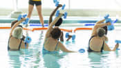 Water therapy class in a pool