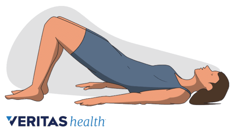 Woman doing a bridge exercise.