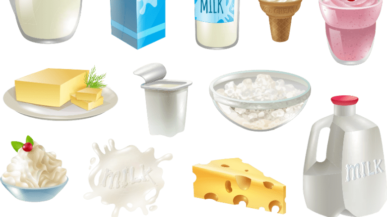 A variety of calcium-rich dairy foods.