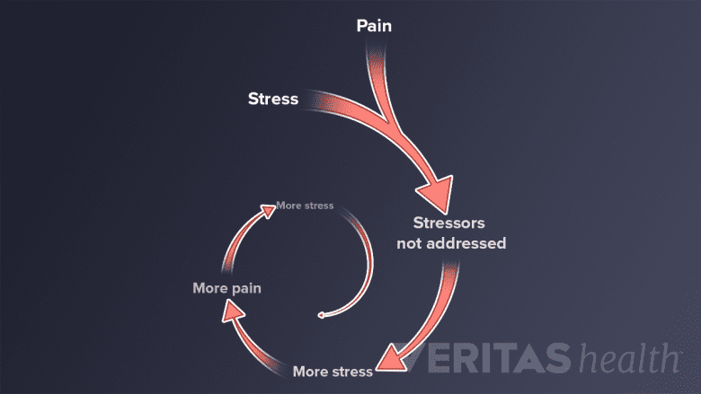 A spiral of how emotional stress causes pain