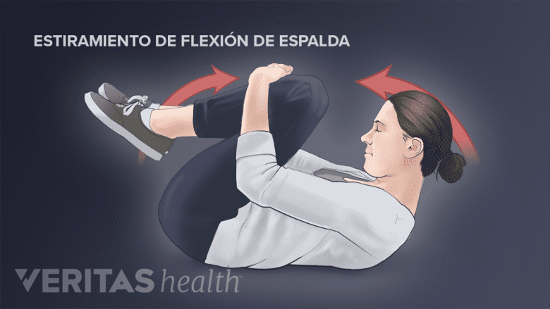 Mujer realizando una flexión de la espalda