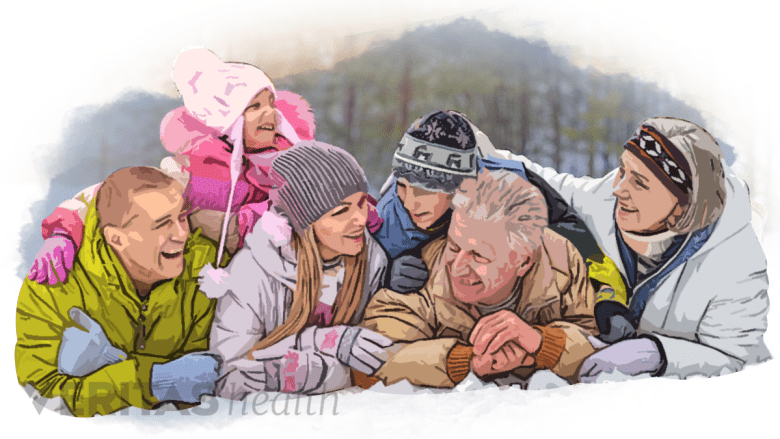 An illustration showing people of different age group.
