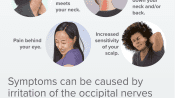 Infographic of Occipital Neuralgia Symptoms Causes and Treatments
