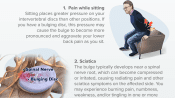 Infographic of 3 Common Symptoms of a Bulging Disc
