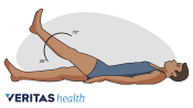 Illustration of a person performing the straight leg raise test for sciatica diagnosis