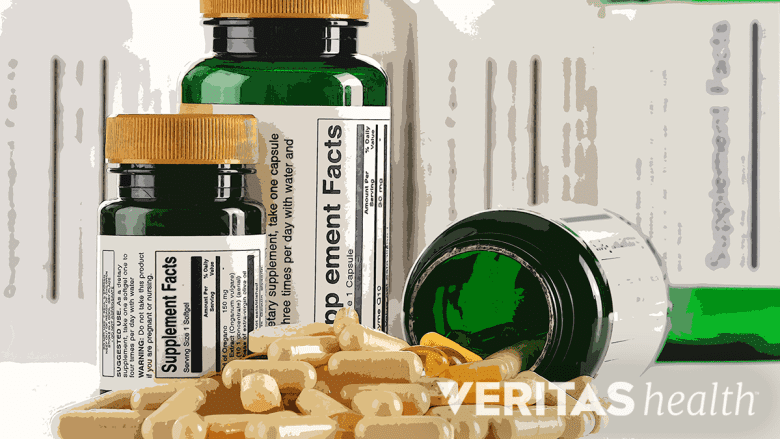 A few bottles of medicine supplements