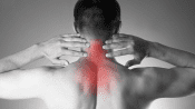 Illustration of posterior view of trigger points on the neck