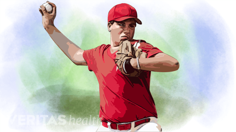 A man playing baseball.